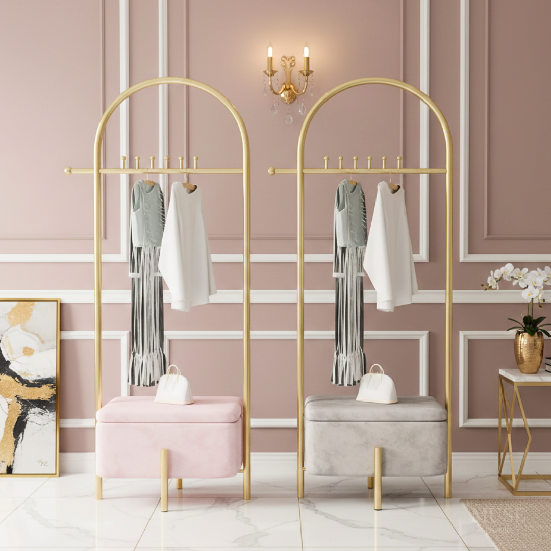 【早割対象】アーチゴールドベンチハンガーラック