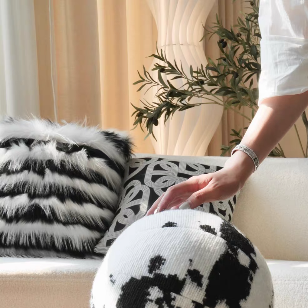 【早割対象】モノトーンラグジュアリークッション