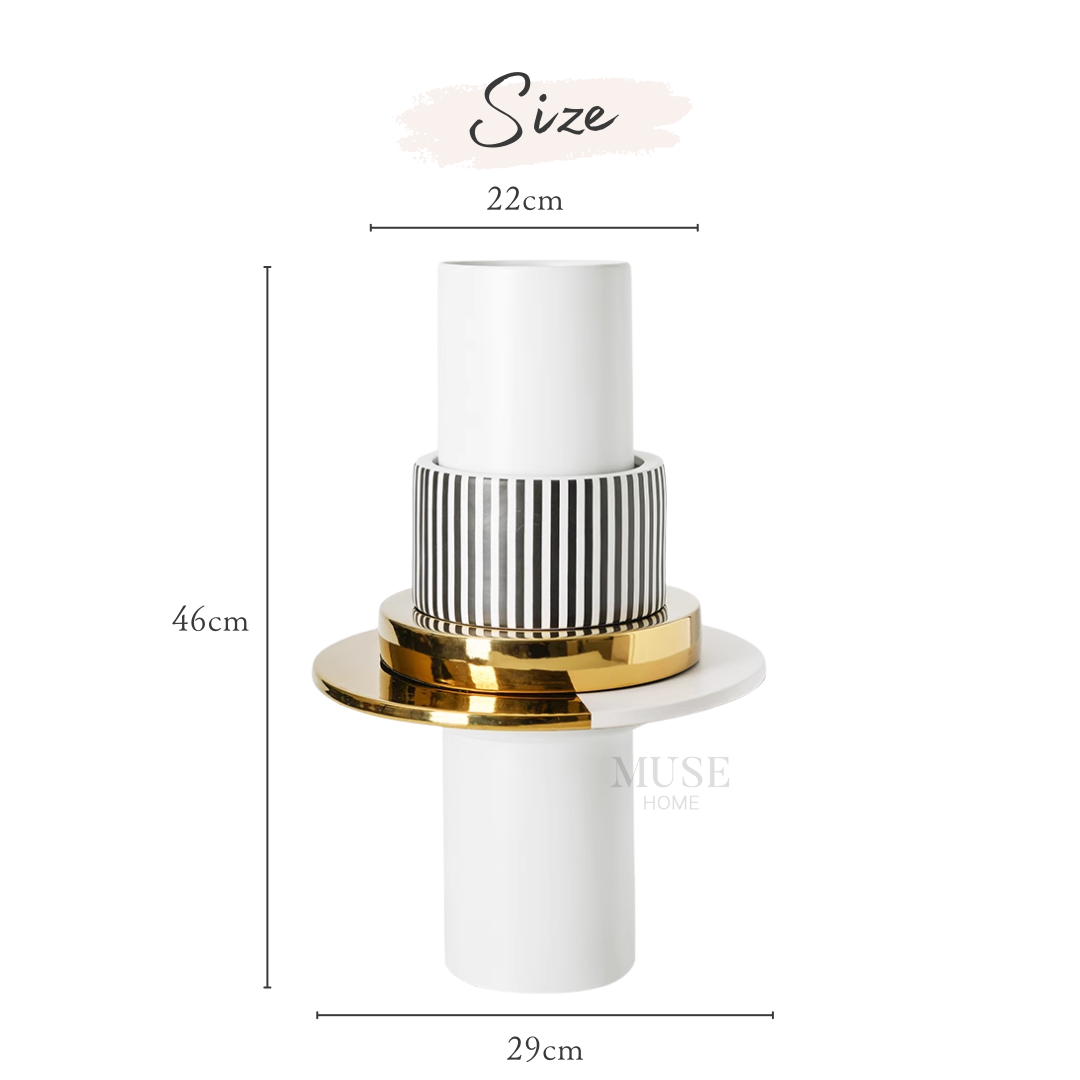 ゴールド×ストライプフラワーベース