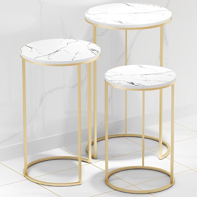 大理石ゴールドアクセントテーブル