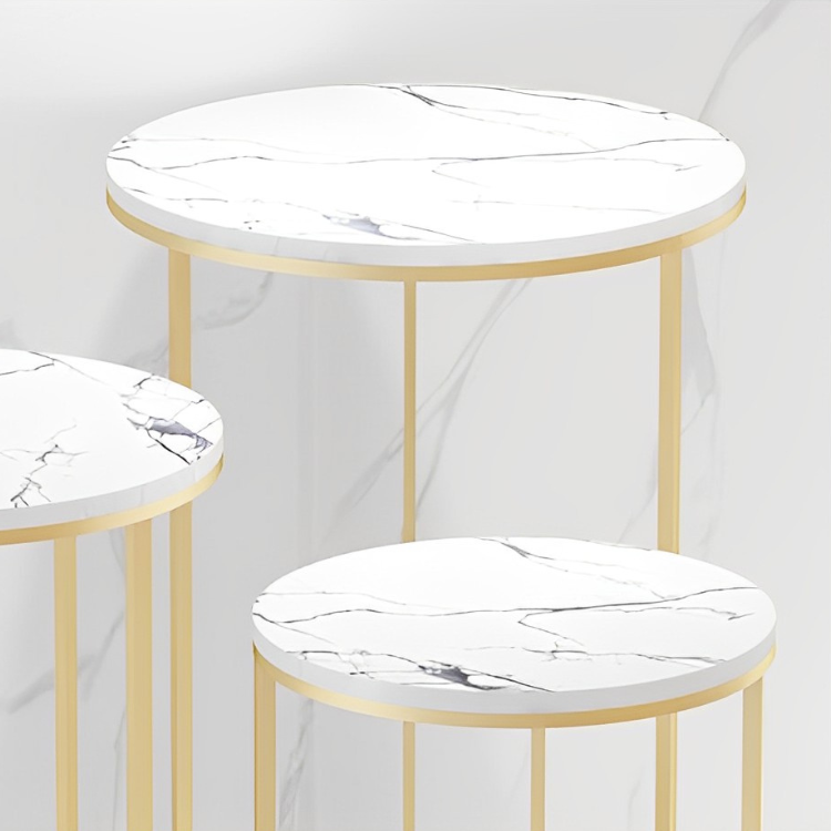 大理石ゴールドアクセントテーブル
