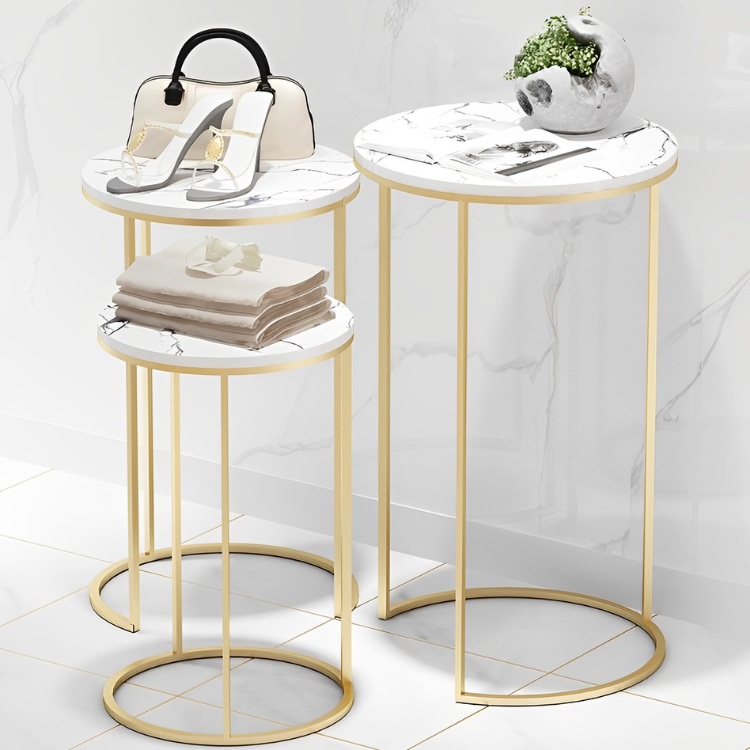 大理石ゴールドアクセントテーブル
