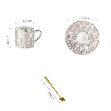 マーブル柄コーヒーカップ&ソーサー