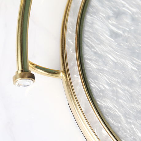 ホワイトマーブル調ラウンドトレイ