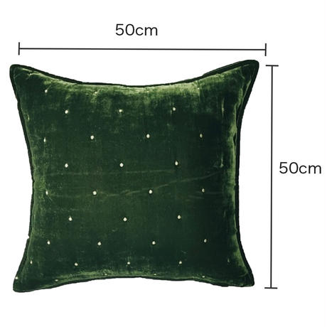 レトログリーンベルベットクッション