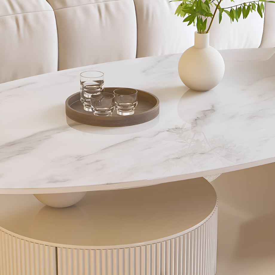 クリームホワイトマーブル調コーヒーテーブル – MUSE HOME|海外 クリームホワイトマーブル調コーヒーテーブル – MUSE HOME|海外