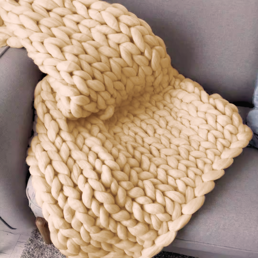 MUSE HOME 購入 チャンキーニット ダークグレー 毛布 ブランケット