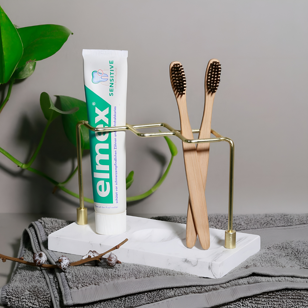 大理石調ゴールドメイクブラシスタンド