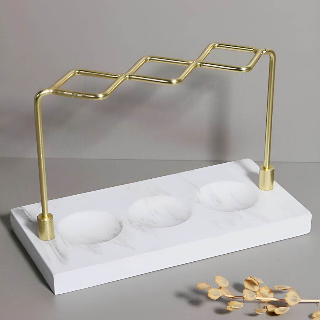 大理石調ゴールドメイクブラシスタンド