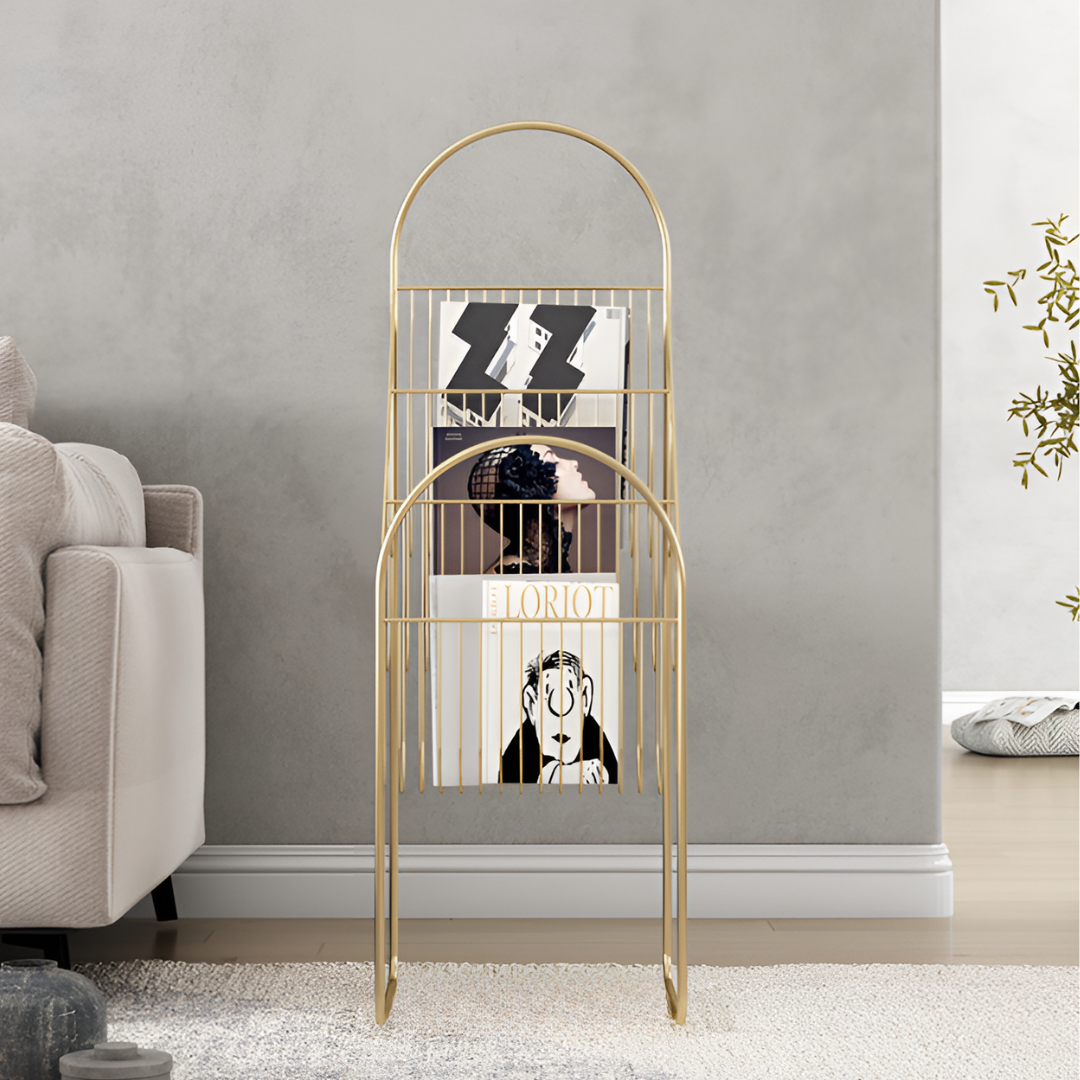 ゴールドアイアンブックラック