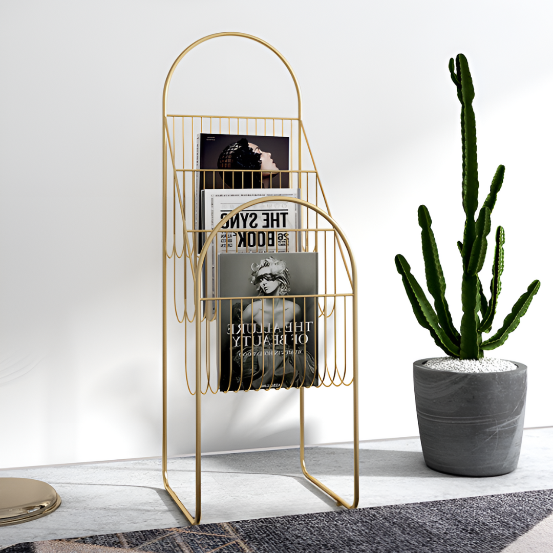 ゴールドアイアンブックラック