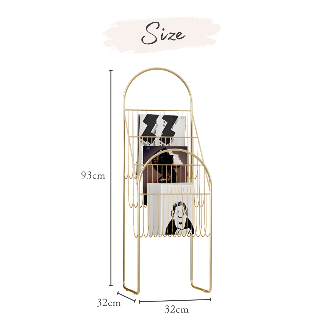 ゴールドアイアンブックラック