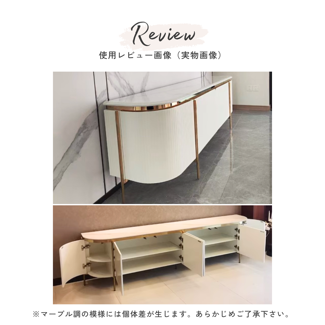 ラグジュアリーゴールドフレームテレビキャビネット