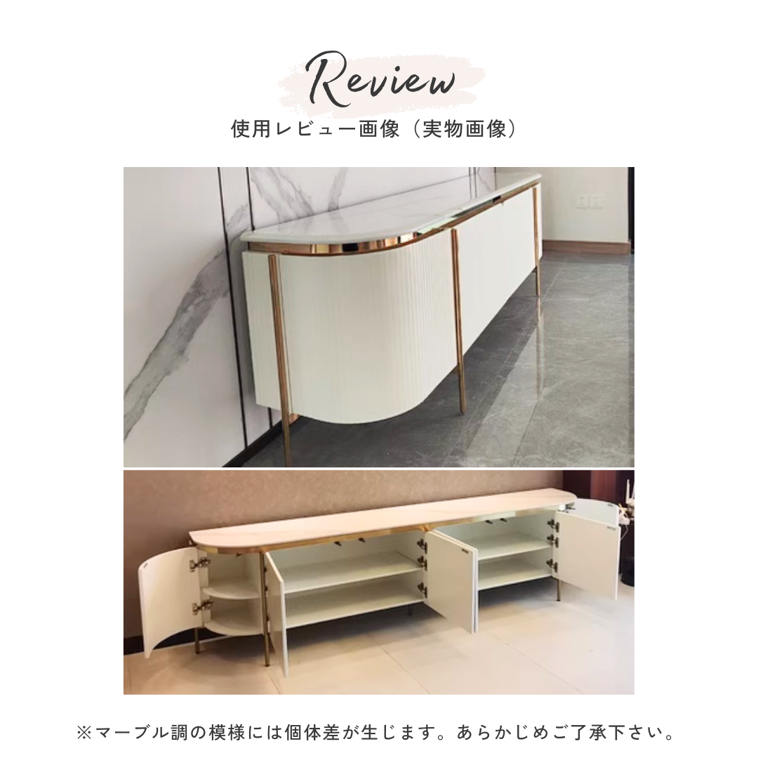 ラグジュアリーゴールドフレームテレビキャビネット