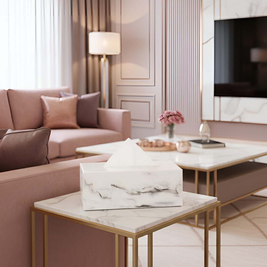 マーブル柄ノーブルティッシュケース