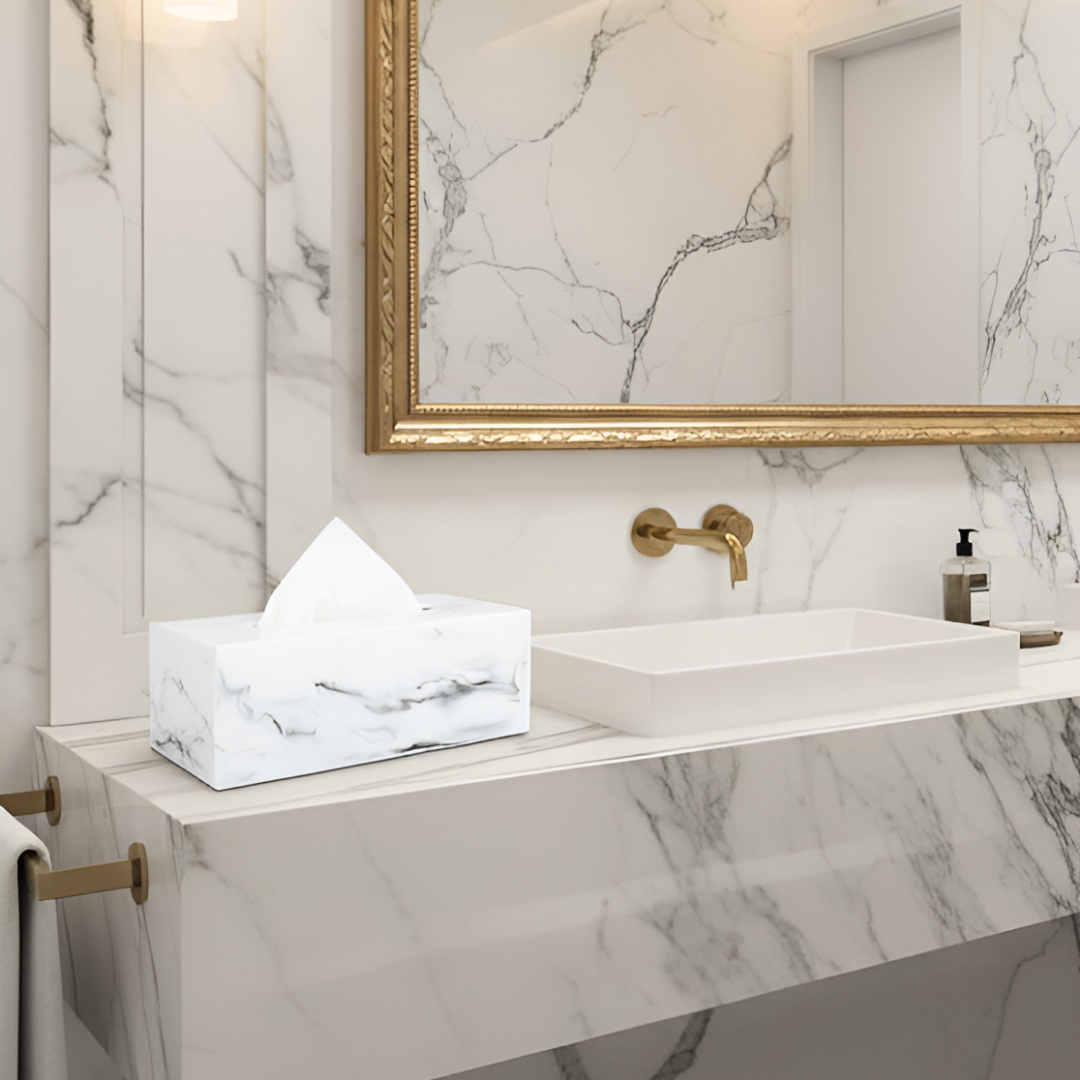 マーブル柄ノーブルティッシュケース