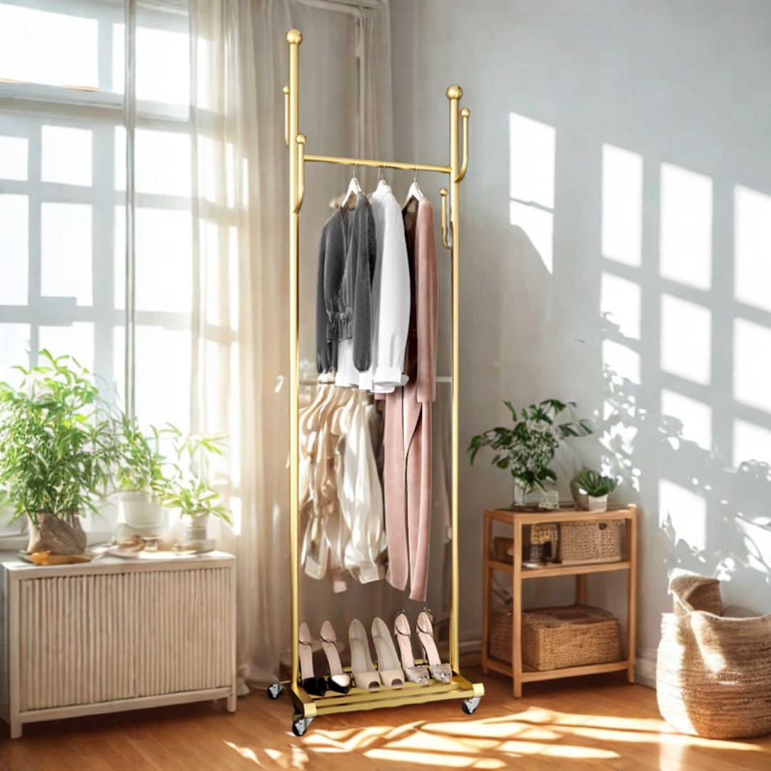 プレミアムキャスターゴールドハンガーラック