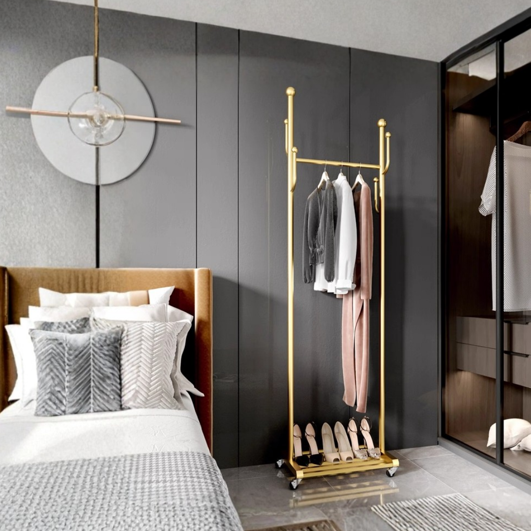 プレミアムキャスターゴールドハンガーラック