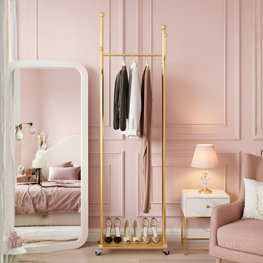 プレミアムキャスターゴールドハンガーラック