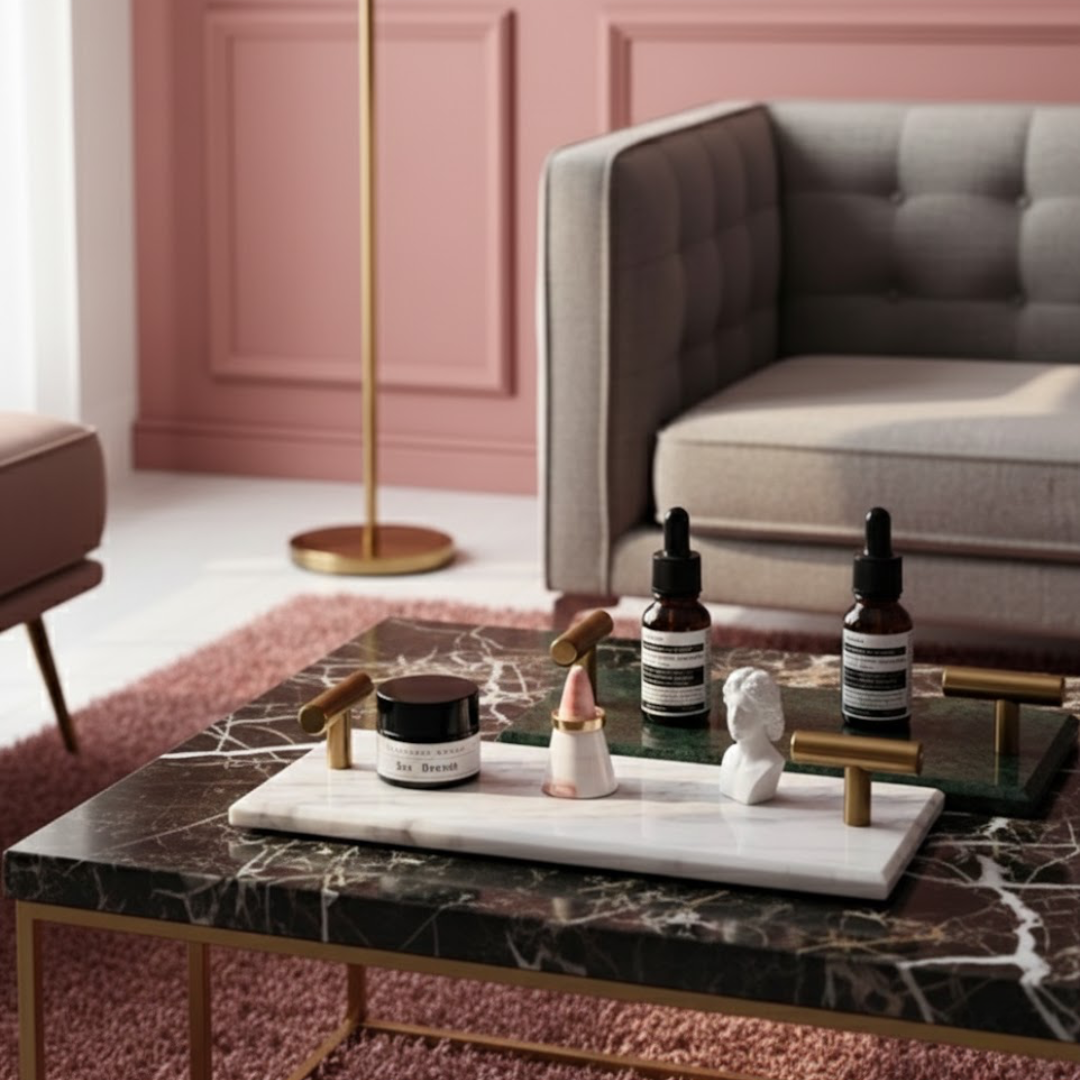 【早割対象】プレミアム大理石スリムデザイントレイ