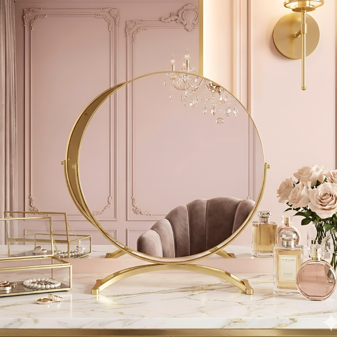 【早割対象】アーチラインゴールドテーブルミラー