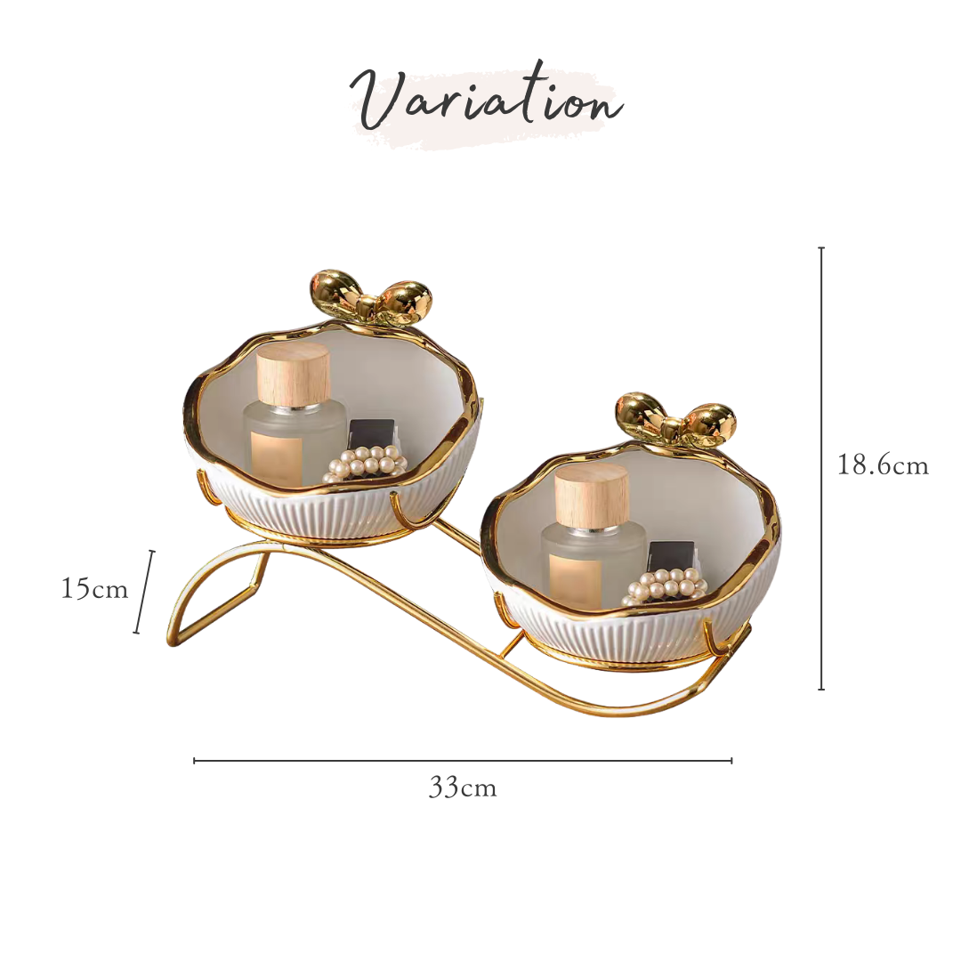 【早割対象】ゴールドリボンアクセントダブルトレイ