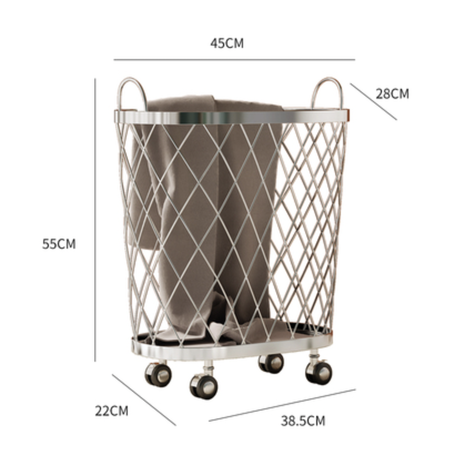 シルバー ランドリーバスケット